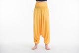 Wholesale Solid Color 2-in-1 Jumpsuit Harem Pants in Yellow - $11.00