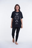 Wholesale Unisex Sun Moon Cotton T-Shirt in Black - $10.00