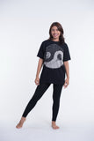 Wholesale Unisex Yin Yang Cotton T-Shirt in Black - $10.00