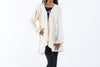 Women's Crinkled Hill Tribe Cotton Cardigan in Off White