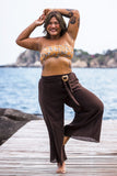 Wholesale Plus Size Women's Thai Harem Palazzo Pants in Solid Brown - $12.75