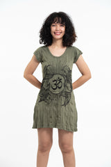 Sure Design Women's Om and Koi Fish Dress Green