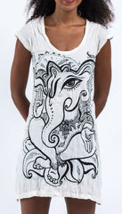 Sure Design Women's Cute Ganesha Dress White