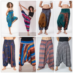 Assorted set of 10 Thai Jumpsuit Low Crotch Harem Pants BESTSELLER