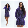 Sure Design Women's Butterfly Buddha Hoodie Dress Purple