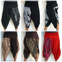 Assorted set of 5 Super Cool and Very Flexible Cotton Genie Pants Low Crotch