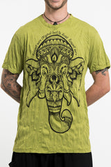 Sure Design Men's Lotus Ganesh T-Shirt in Lime