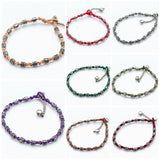 Wholesale Assorted set of 10 Hand Made Fair Trade Anklet Waxed Cotton Silver Beads - $35.00