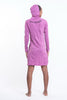 Sure Design Women's Weed Owl Hoodie Dress Pink