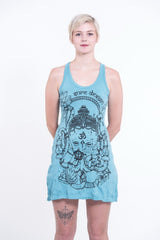Sure Design Womens Octopus Oracle Tank Dress Turquoise