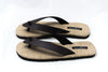 Brown Leather Woven Flip Flops