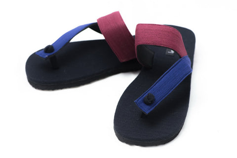 Blue and Red Gladiator Style Flip Flops