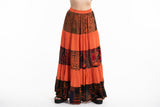 Wholesale Patchwork Long Skirt in Halloween Orange - $14.50