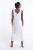 Sure Design Womens Lotus Mandala Scoop Neck Tank Dress White