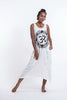 Sure Design Womens Infinitee Ohm Scoop Neck Tank Dress White