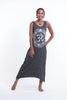 Sure Design Womens Infinitee Ohm Scoop Neck Tank Dress Silver on Black
