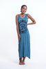 Sure Design Womens Infinitee Ohm Scoop Neck Tank Dress Denim Blue