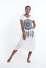 Sure Design Womens Dreamcatcher V Neck Tee Dress White