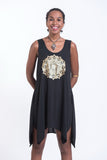 Wholesale Super Soft Cotton Mandala Tank Dress Gold on Black - $8.00