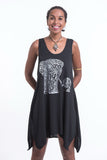Wholesale Super Soft Cotton Big Mama Elephant Tank Dress Silver on Black - $8.00