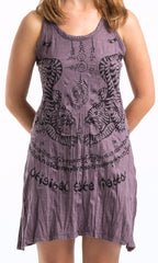 Sure Design Women's Thai Tattoo Tank Dress Brown