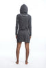 Sure Design Women's Dreamcatcher Hoodie Dress Silver on Black