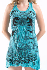 Sure Design Women's Batman Ganesh Tank Dress Turquoise