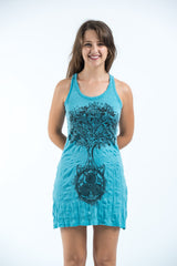 Sure Design Women's Celtic Tree Tank Dress Turquoise
