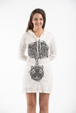 Wholesale Sure Design Women's Celtic Tree Hoodie Dress White - $12.50