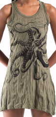 Sure Design Women's Octopus Tank Dress Green