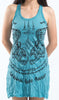Sure Design Women's Thai Tattoo Tank Dress Turquoise
