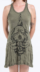 Sure Design Womens Octopus Mandala Tank Dress Green