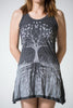Sure Design Women's Tree Of Life Tank Dress Silver on Black