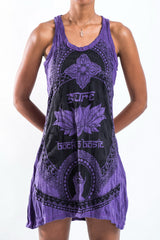 Sure Design Women's Lotus Hands Tank Dress Purple