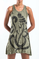 Sure Design Women's Abstrack Ganesha Tank Dress Green