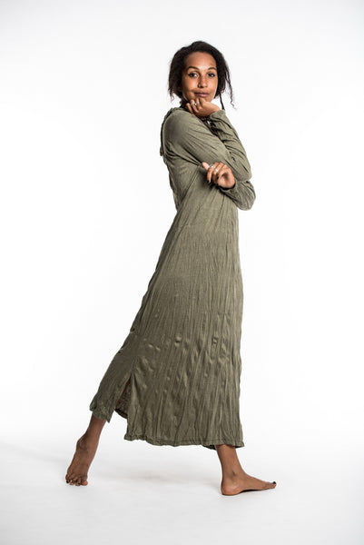 Sure Design Womens Solid Long Sleeve Hoodie Dress Green – Sure Design  Wholesale