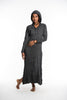 Sure Design Womens Solid Long Sleeve Hoodie Dress Black