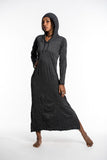 Wholesale Sure Design Womens Solid Long Sleeve Hoodie Dress Black - $13.00