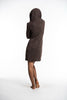 Shawl Hoodie Combo Sweater Dress in Brown