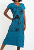 Sure Design Womens Magic Mushroom V Neck Tee Dress Denim Blue