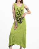 Wholesale Sure Design Womens Ganesh Chakra Long Tank Dress in Lime - $9.00