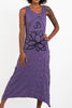 Sure Design Womens Lotus Om Long Tank Dress in Purple