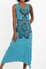 Sure Design Womens Sacred Geometry Mandala Long Tank Dress in Turquoise