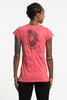 Sure Design Women's Gyan Mudra Hand T-Shirt Red