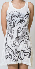 Sure Design Women's Cute Ganesha Tank Dress White