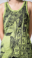 Sure Design Women's Butterfly Buddha Tank Top Lime