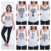 Assorted set of 10 Thai Super Soft Womens White Tank Top