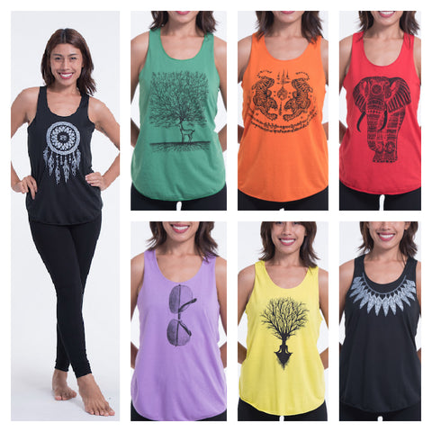 Assorted set of 10 Thai Super Soft Womens Colorful Tank Top