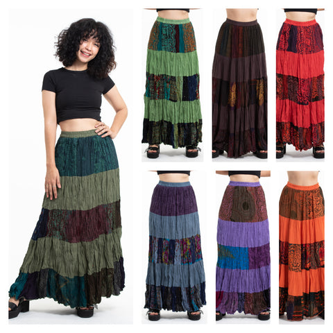 Assorted set of 3 Patchwork Long Skirt