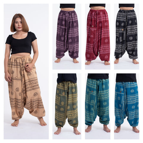 Assorted set of 5 Ohm Printed Drawstring Harem Pants